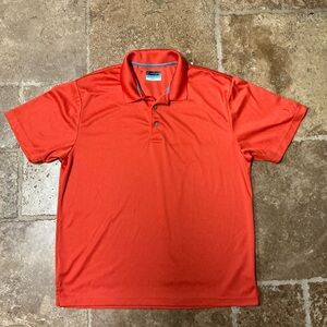 PGA Tour Airflux Men’s Size Large Vibrant Reddish Orange Golf Polo Shirt
